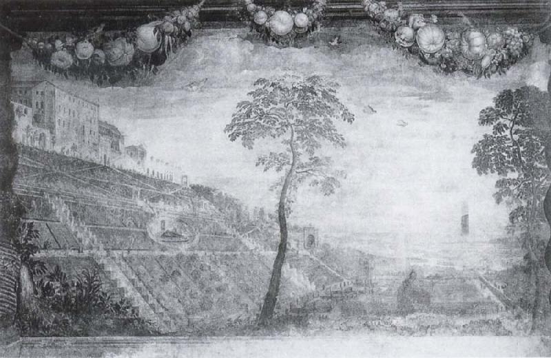 unknow artist View of the Gardens of the Villa d-Este